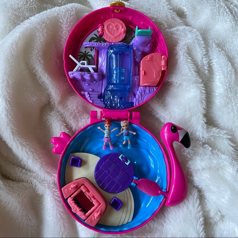 🦩Polly Pocket Pocket World Flamingo Floatie Compact